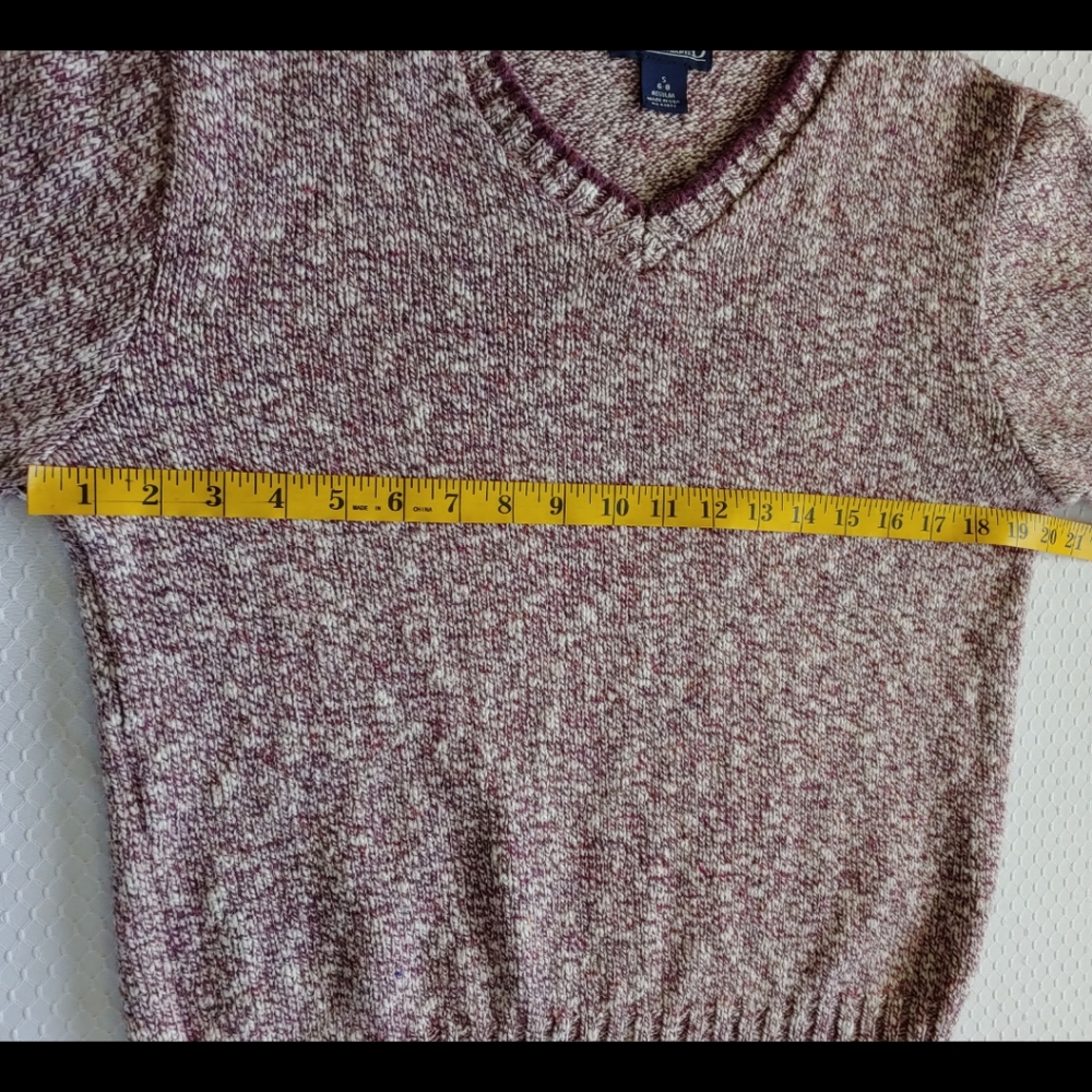 Land's End Purple Marled V Neck Sweater - Picture 7 of 12